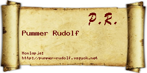 Pummer Rudolf névjegykártya